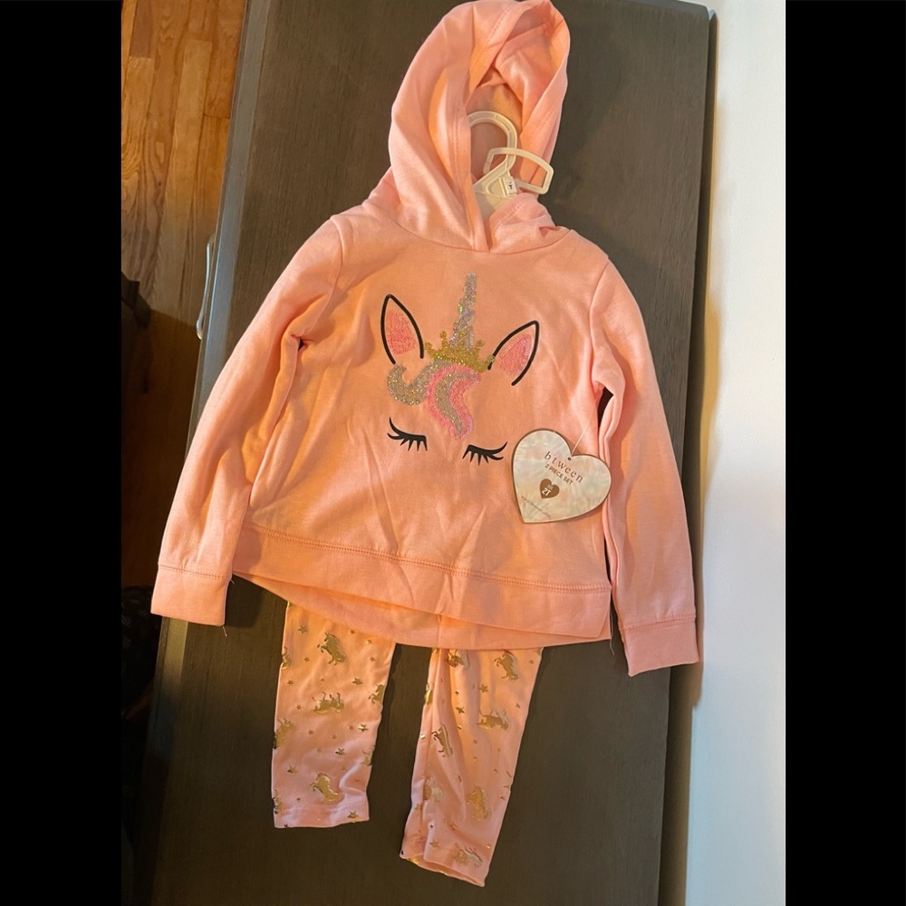 Toddler girls 2pc outfit w/ hoodie